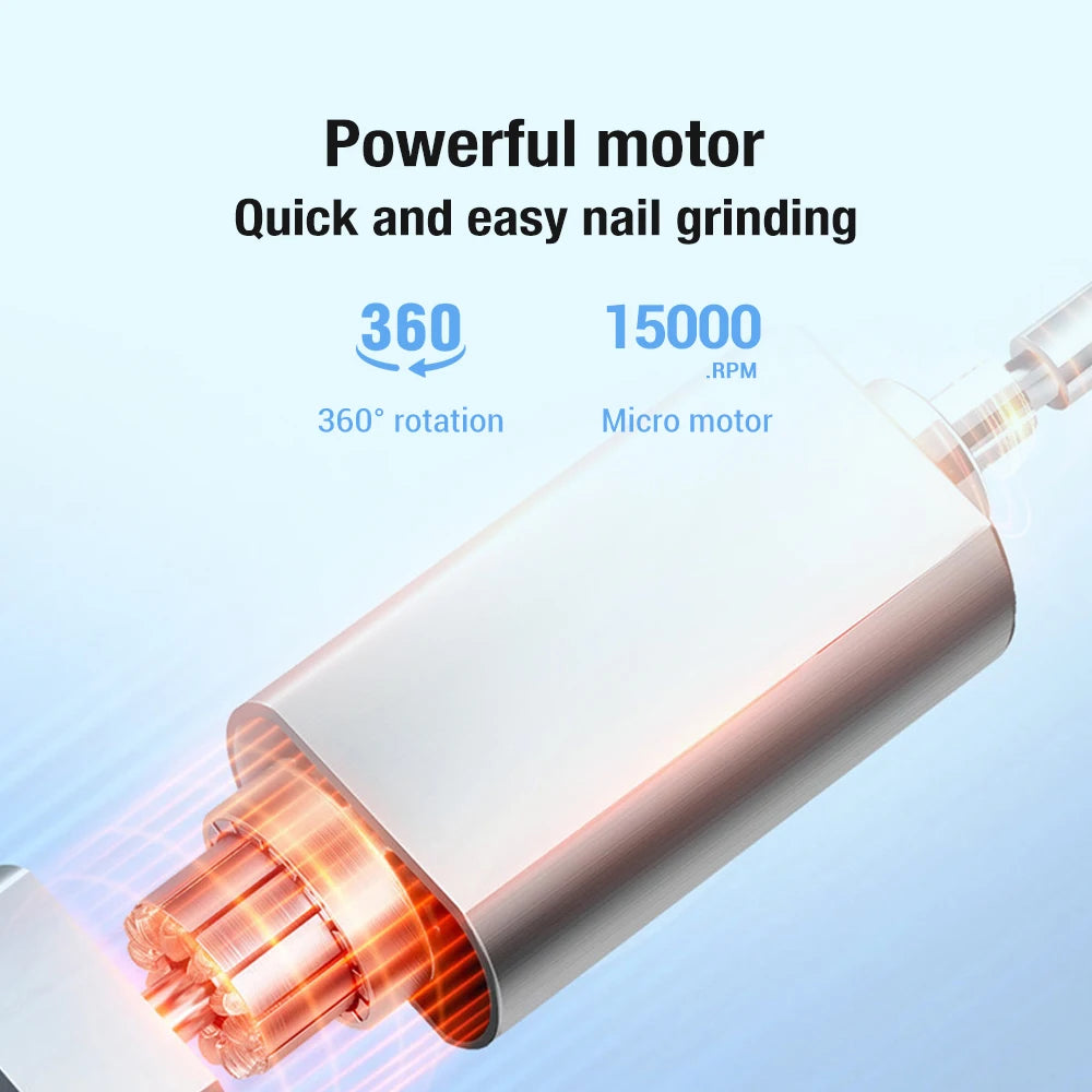 New 45000RPM Professional Electric Nail Drill Machine Low Noise Rechargeable Nail File Nails Accessories Gel Nail Polish Sander