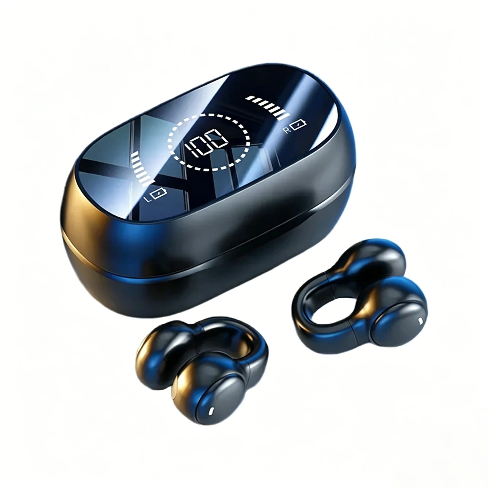 Bone Conduction TWS Wireless Earphones HiFi Stereo Sound Sport Earbuds with Noise Cancelling Mic, for Daily Use Sports