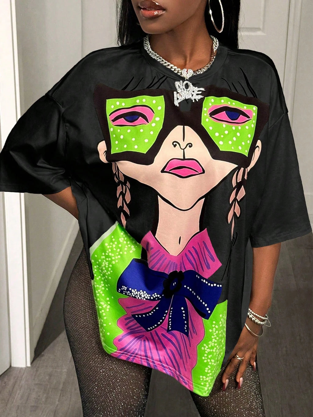 BamGleam Oversized T-shirt Loose Casual Hip-Hop Style Graphic Printed Women T-Shirt Summer Fashion Y2k Ladies Clothes Female Tee