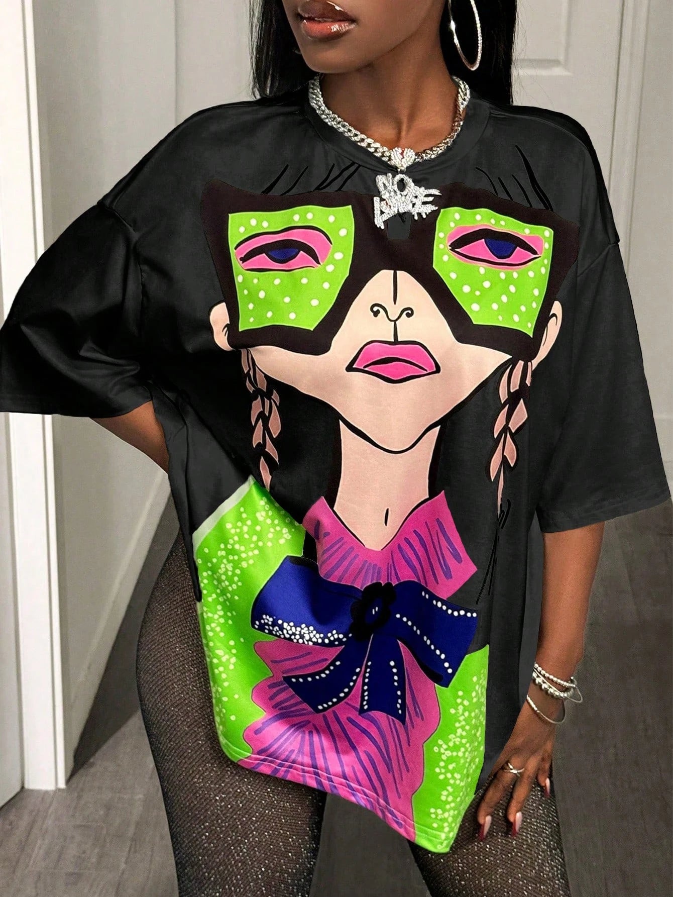 BamGleam Oversized T-shirt Loose Casual Hip-Hop Style Graphic Printed Women T-Shirt Summer Fashion Y2k Ladies Clothes Female Tee