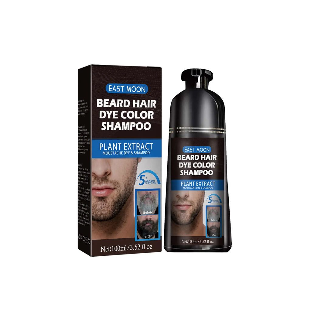 Natural Beard Dye Shampoo Permanent Repair White Grey Hair Removal Instant Mustache Dying Blacking Fast Beard Coloring for Men