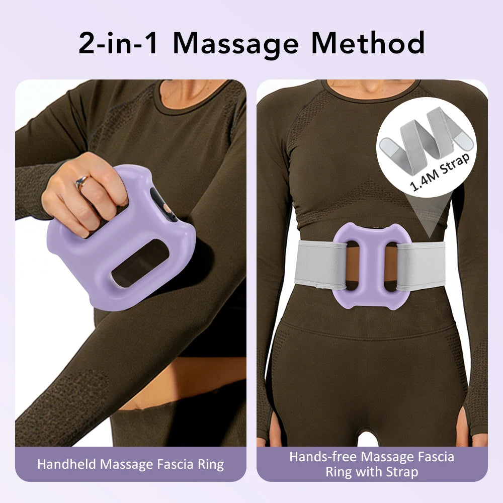 3 Mode 5 Speed Fascia Ring Massager with Strap Rechargeable Muscle Relax Body Slimming Massage Weight Lose Home Gym Deep Tissue
