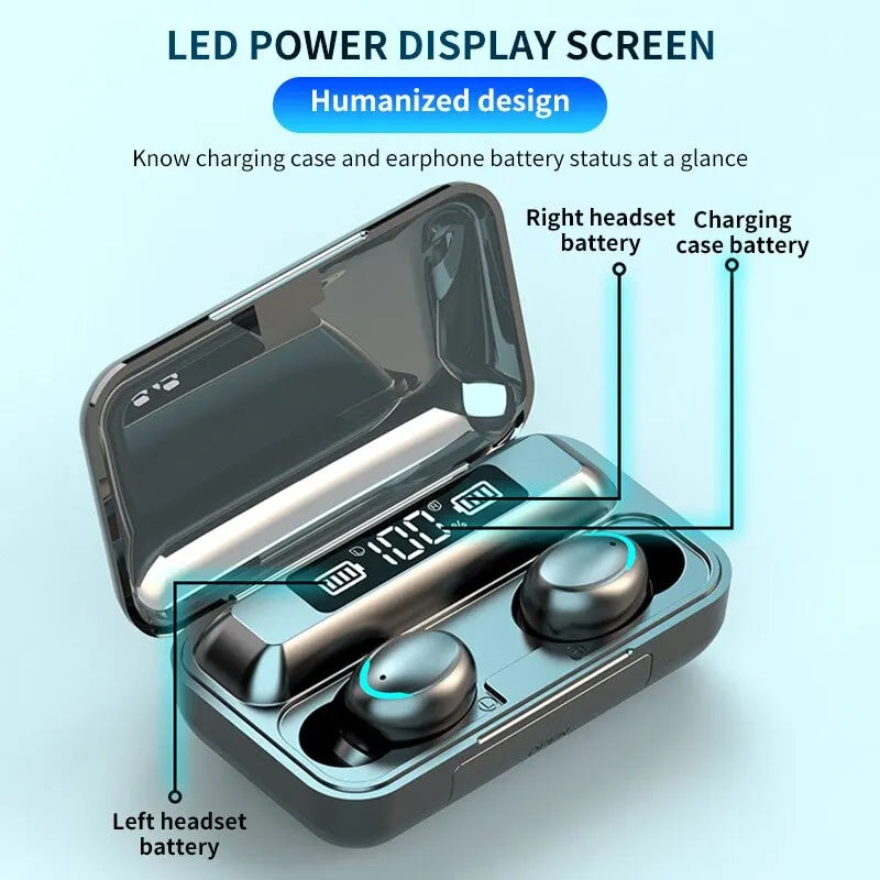 TWS Wireless Bluetooth 5.0 Earphones Sports Waterproof Headset Power Display Waterproof For iPhone/Xiaomi/Huawei Sport Accessory