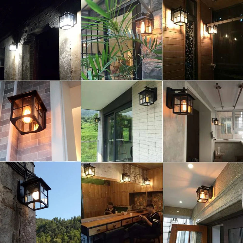 Outward Wall Lamp Outdoor Lamp E27 Bulb Waterproof Garden Lamp Balcony Wall Lamp Stairway Aisle Entrance Door Outdoor Wall Lamp