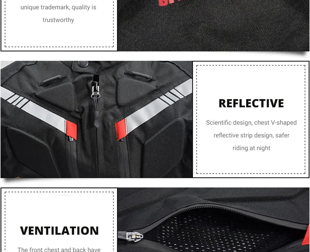 Waterproof Motocross Jacket Winter Cold-proof Motorcycle Jacket Men Chaqueta Moto Protective Gear Motorbike Riding Jacket M-5XL