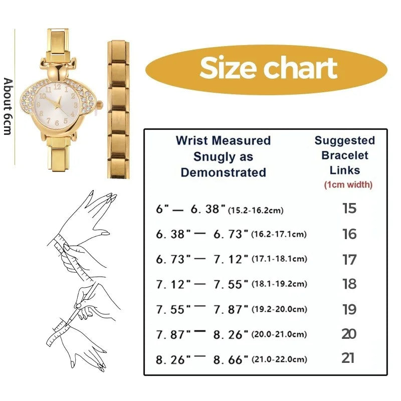 Irregular alloy case Arabic numeral classic dial Stars-shaped diamond-encrusted fashion Stainless Steel Bracelet ladies watch