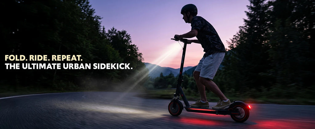 Electric Scooter Adults, Foldable E-Scooter with Front Suspension & Front/Rear Turn Signal Lights, 10" Large Honeycomb Solid Tires, 550W Motor, 36V 10.5AH Battery, Up to 20 Miles Range & 22 MPH