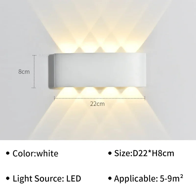 Waterproof Outdoor LED Wall Light for Garden Patio Balcony Warm White Weatherproof