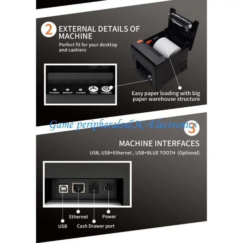 L9BA Fast Speed 300mm/s Thermals POS Receipt Printer With Auto Cutter USB Ethernet Interfaces For Restaurants Retail Stores