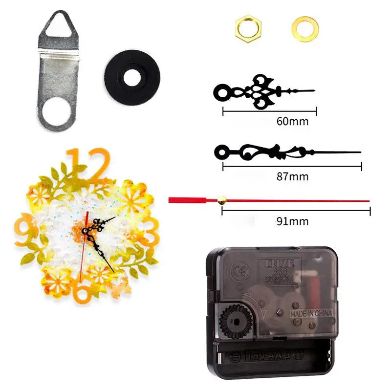 Round Clock Epoxy Resin Silicone Mold Arabic Roman Numbers Flower Leaf Clock Mould Wall Decor DIY Resin Crafts Casting Mold