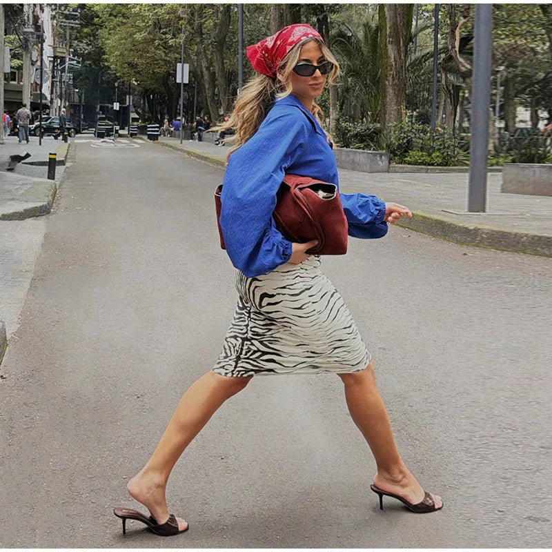 Fashion Zebra Print Women's Skirt High Waist Straight Loose Skirt Chic 2026 Spring Summer New Street Daily Wear Ladies Clothing