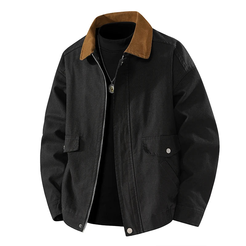 Men Jacket Cotton Coats Autumn Oversize 6XL 7XL 8XL Plus Size Motorcycle Button Camping Street Casual Busines Workwear Softshell
