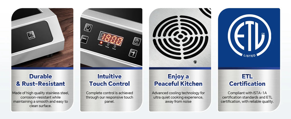 14" 3500W Commercial Induction Burner, Portable Countertop