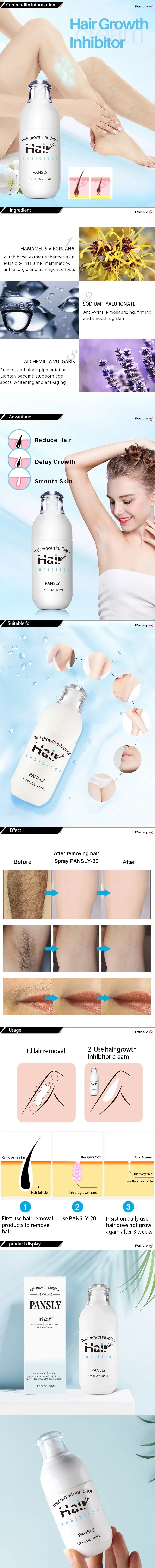 Hair Removal Spray Hair Growth Inhibitor Spray Painless Hair Reduction Permanently Inhibits Hair Growth Skin Silky Smooth 100ML