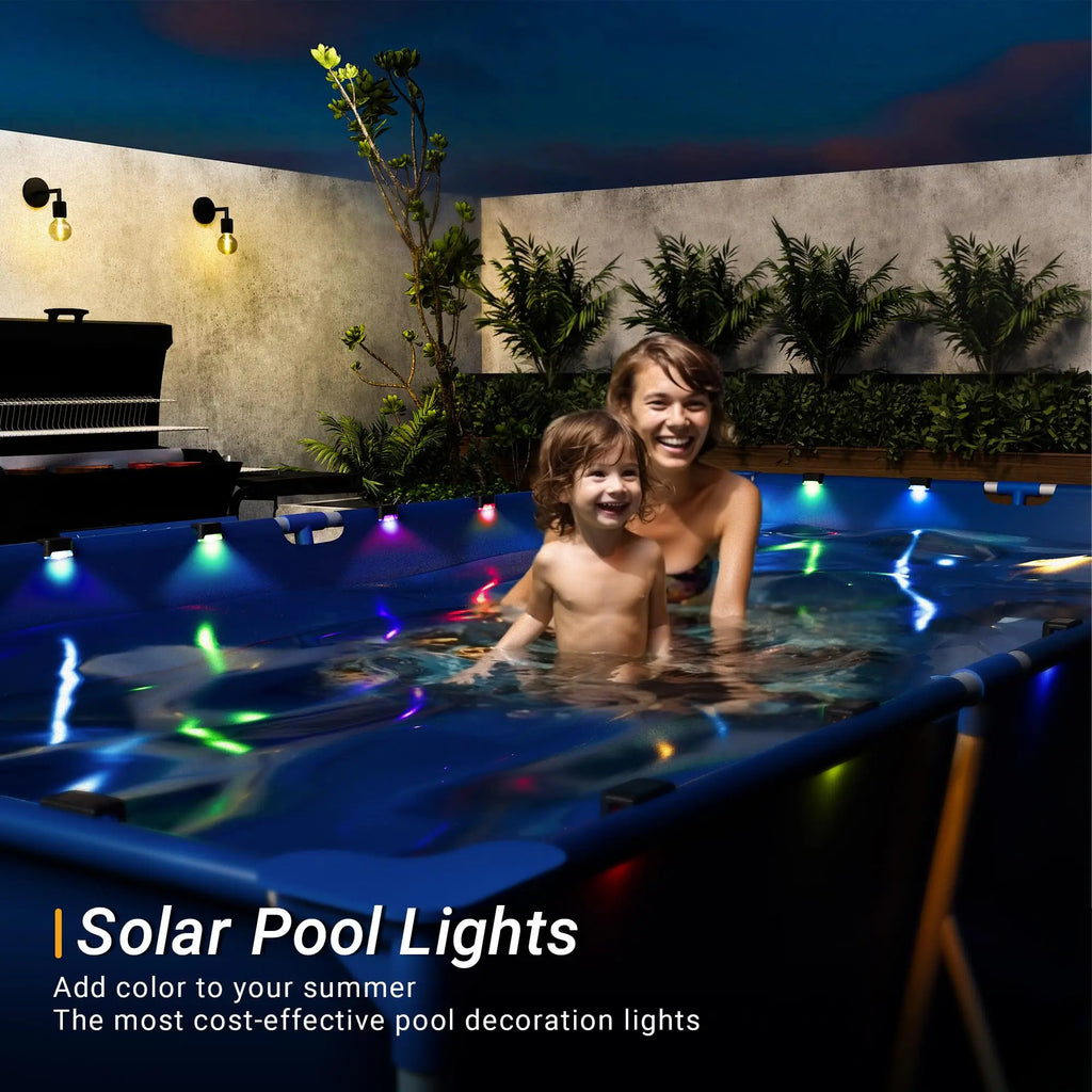 8pcs Solar Deck Lights Warm White LED Solar Step Lamp Path Stair Outdoor Garden Lights Balcony Decor for Patio Stair Fence Light
