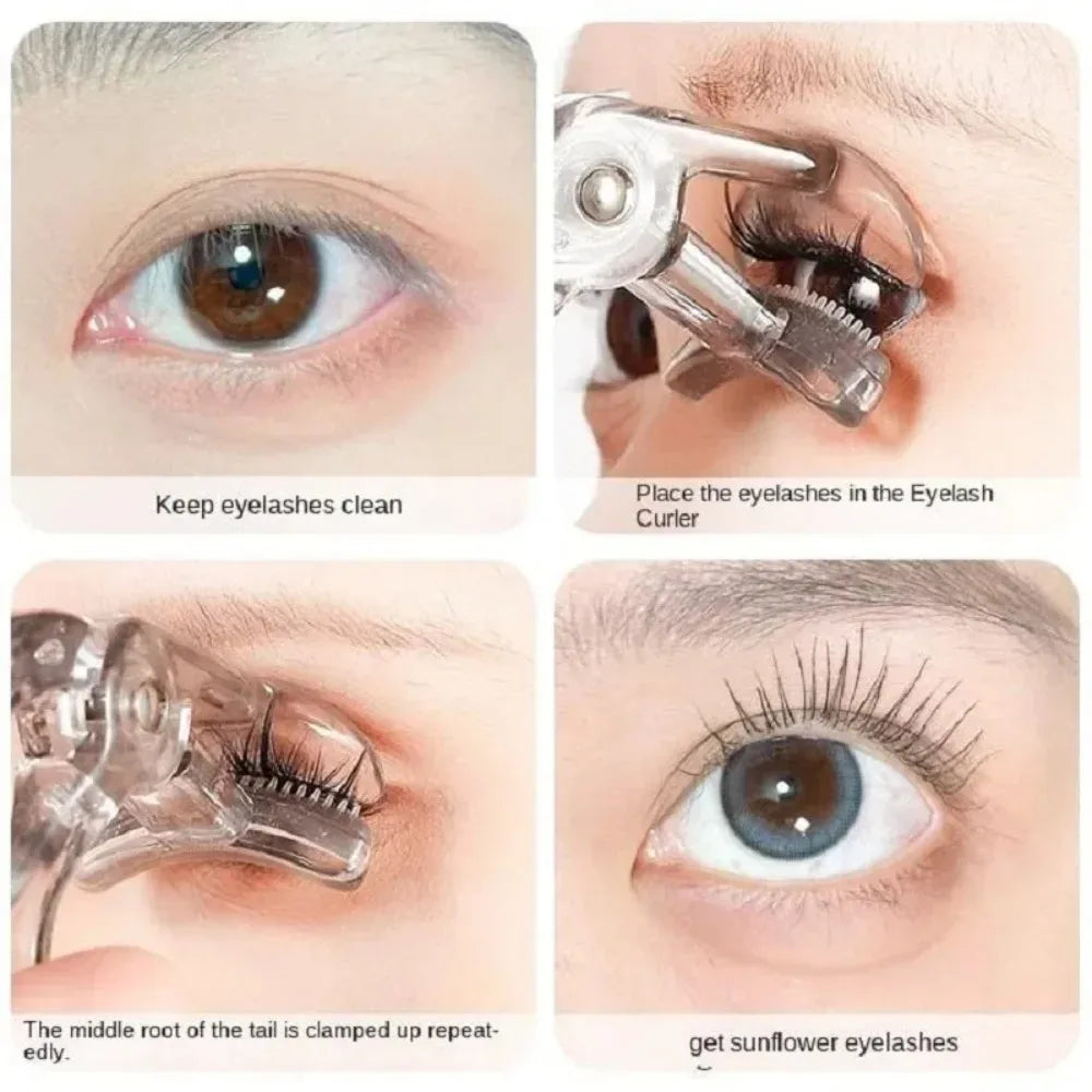 Dual-Type Eyelash Curler Waterproof Natural Curl Wide Partial Clip Long-Lasting Eye Makeup Tool Professional Eye Makeup Tool