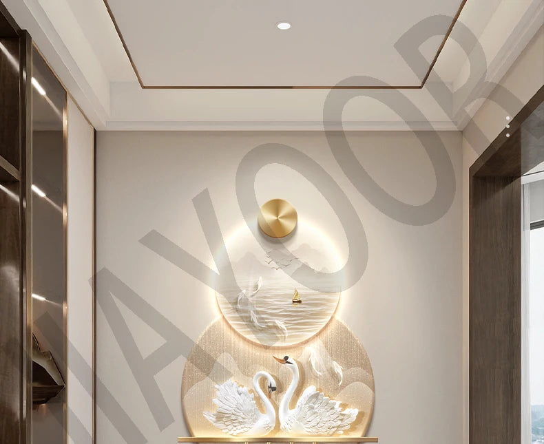 Modern Light Luxury Entrance Hall Decoration Painting New Atmospheric High-end Corridor Hanging Painting Wall Lamp Night Lamp
