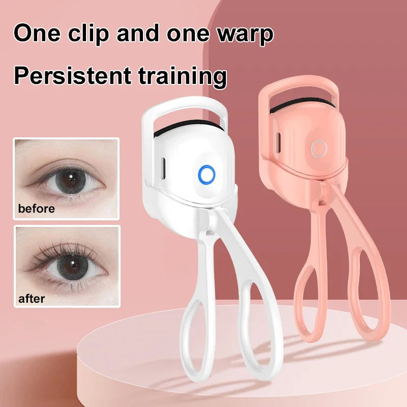 1pc Electric Heated Eyelash Curler with Eyelash Card Makeup Eye Lashes Curler Tools Longlasting Eye Lash Perm Eyelashes Clip