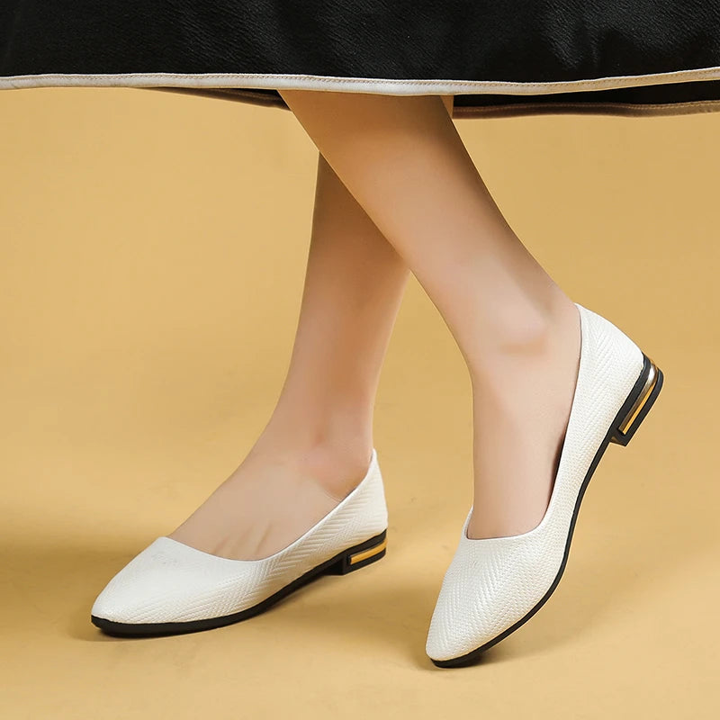 Spring/Autumn Comfortable Casual Elegant Sneakers Fashion New Pointed Toe Light Mouth Sexy Non-Slip Flat Work Shoes for Women