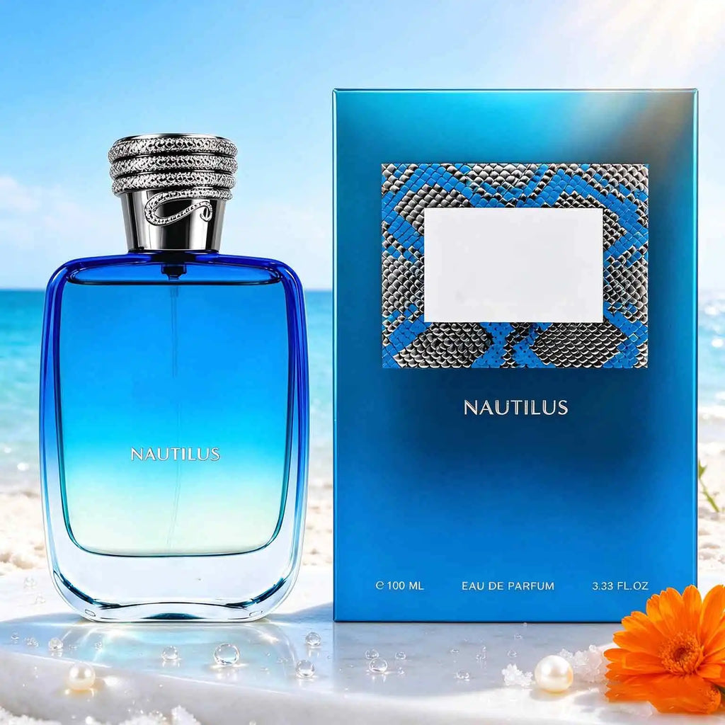 Nautilus Perfume, 100ml, Blue Gradient Bottle Body+Snake Shaped Bottle Cap, Fresh Wood Fragrance, Suitable For Daily Or Special Occasions. Lntegrating Modernity And Tradition, Leaving A Lasting Fragrance. Exquisite And Dignif