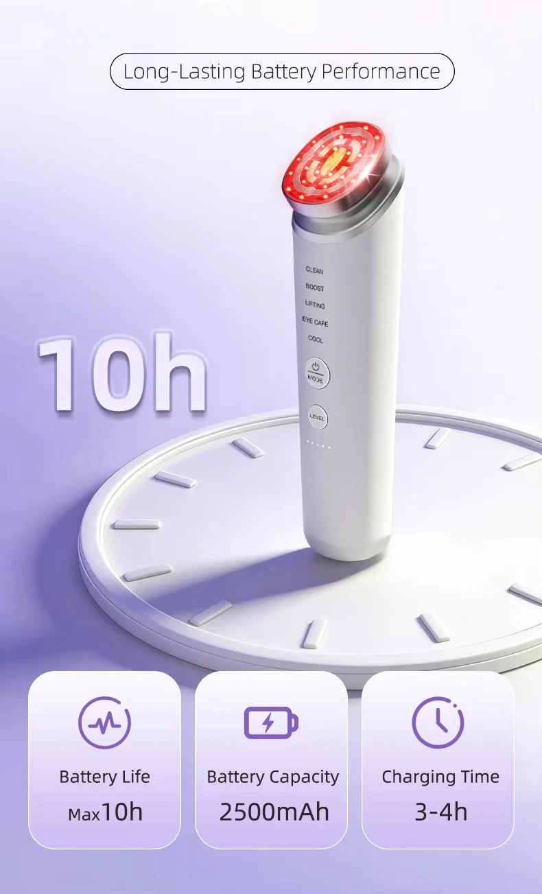 Home Use Collagen Tightening Beauty Device EMS Red Light 5 Modes Anti-Aging Eye Care Portable Sensitive Skin Friendly