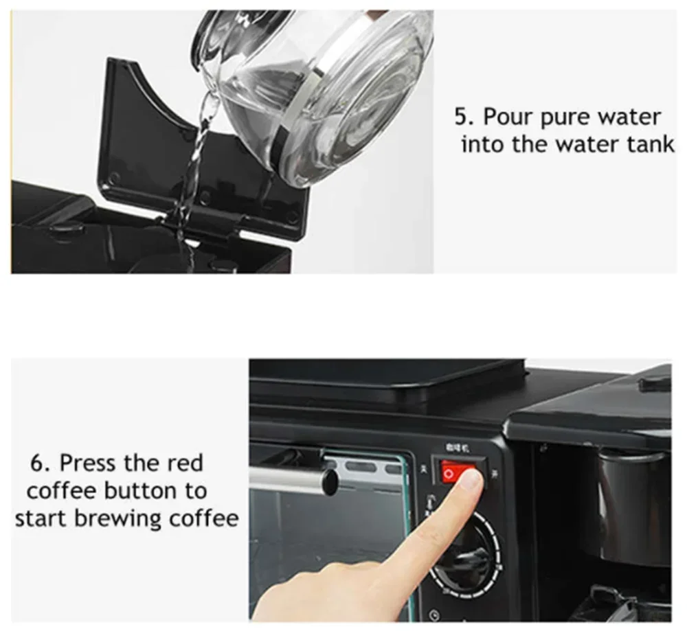 3 in 1 Breakfast Machine. Toaster. Coffee Machine. Oven. Kitchen Oven. Kitchen Appliances.
