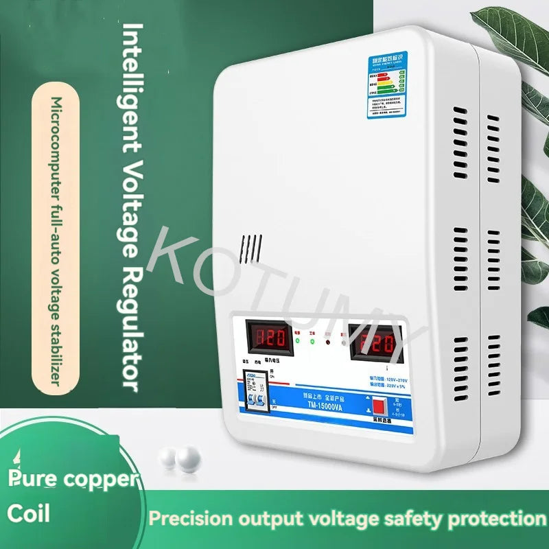 Voltage Stabilizer 220V Automatic Household High-Power 15kw Pure Copper Low-Voltage Air Conditioner Special Voltage Regulator