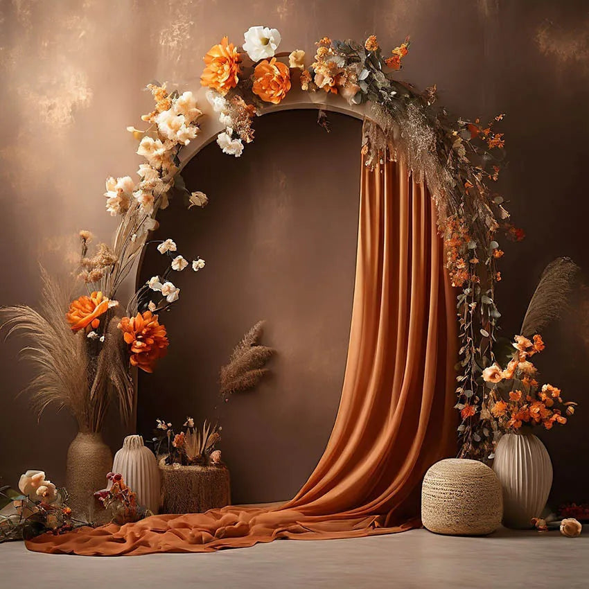 Interior Arch Boho Floral Photography Background Adult Birthday Wedding Maternity Portrait Decor Backdrop Photo Studio Supplies