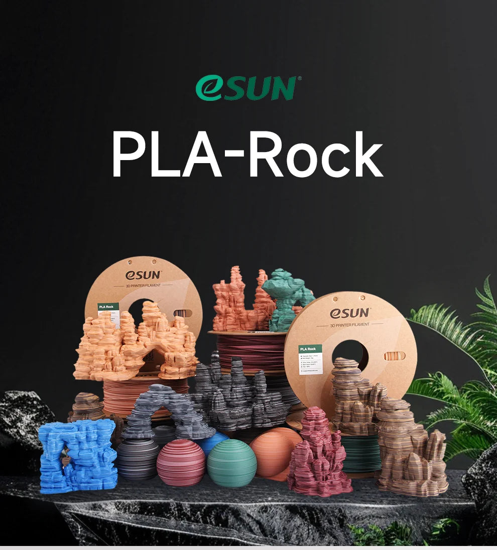 ESUN PLA 3D Printer Filament PLA Rock 3D Filament 1KG Rock Circle Frosted Filament for Bambu Lab Dual Color Rock 3D Filament