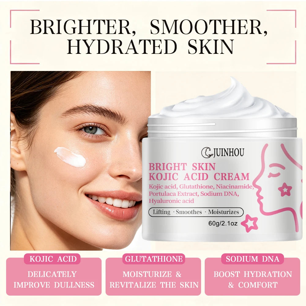 JUINHOU Lightweight Non‑greasy Moisturizing Face Cream For Dull Skin Daily Facial Hydrating Brightening Skin Care For Home Skin