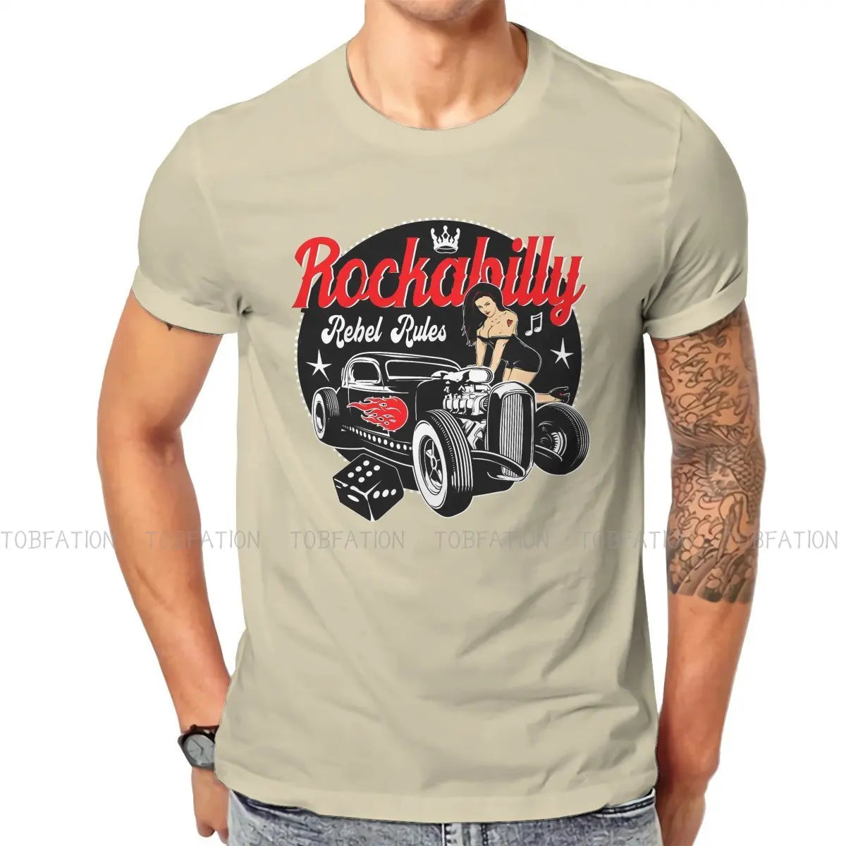 Rockabilly Music Hot Rod Sock Hop Dance Vintage Rock and Roll Essential T Shirt Vintage Cotton Men Tees Harajuku Crewneck TShirt