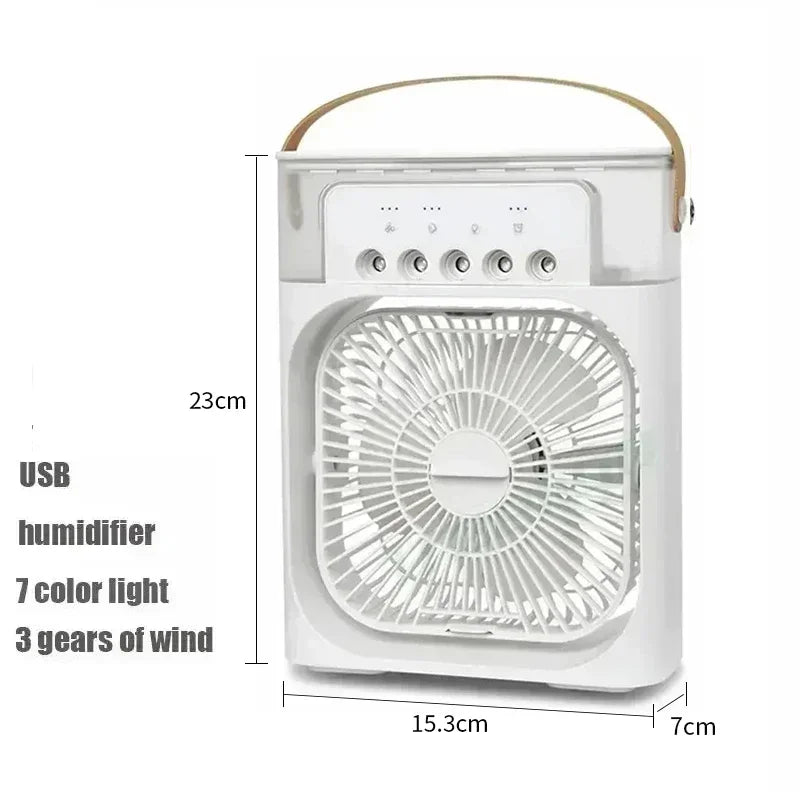 3 In 1 Small Air Conditioner Home Air Cooler LED Night Light Portable Humidifier Wind Adjustment Fan Office Home Fan