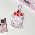 Fashion Cartoon Strawberry Cake Bag Pendant 3-Inch Card Holder Cute Girls Idol Photo Storage Card Bag Decoration Keychain Gifts
