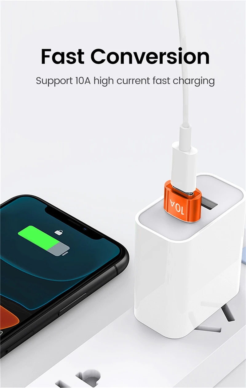 6pcs 10A OTG USB 3.0 To Type C Adapter USB Female To Type c Male Fast Charging Converter USB to Type C OTG For Xiaomi Laptop PC