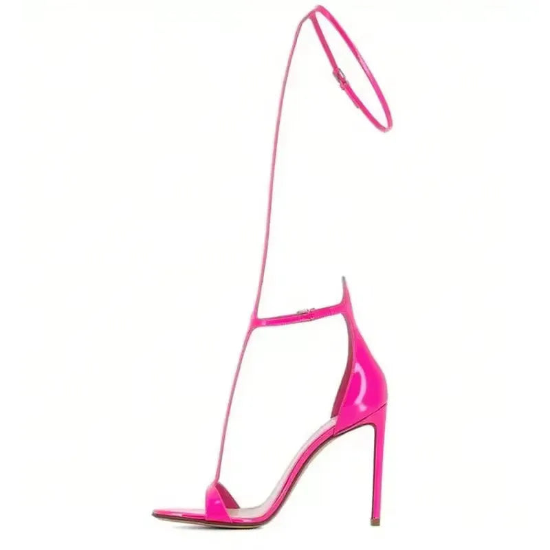 2026 Sexy T-Strap Summer Women’s Sandals Gold Heel Sandales Female Thin High Heels 10cm 12cm High Heel Sandals 44
