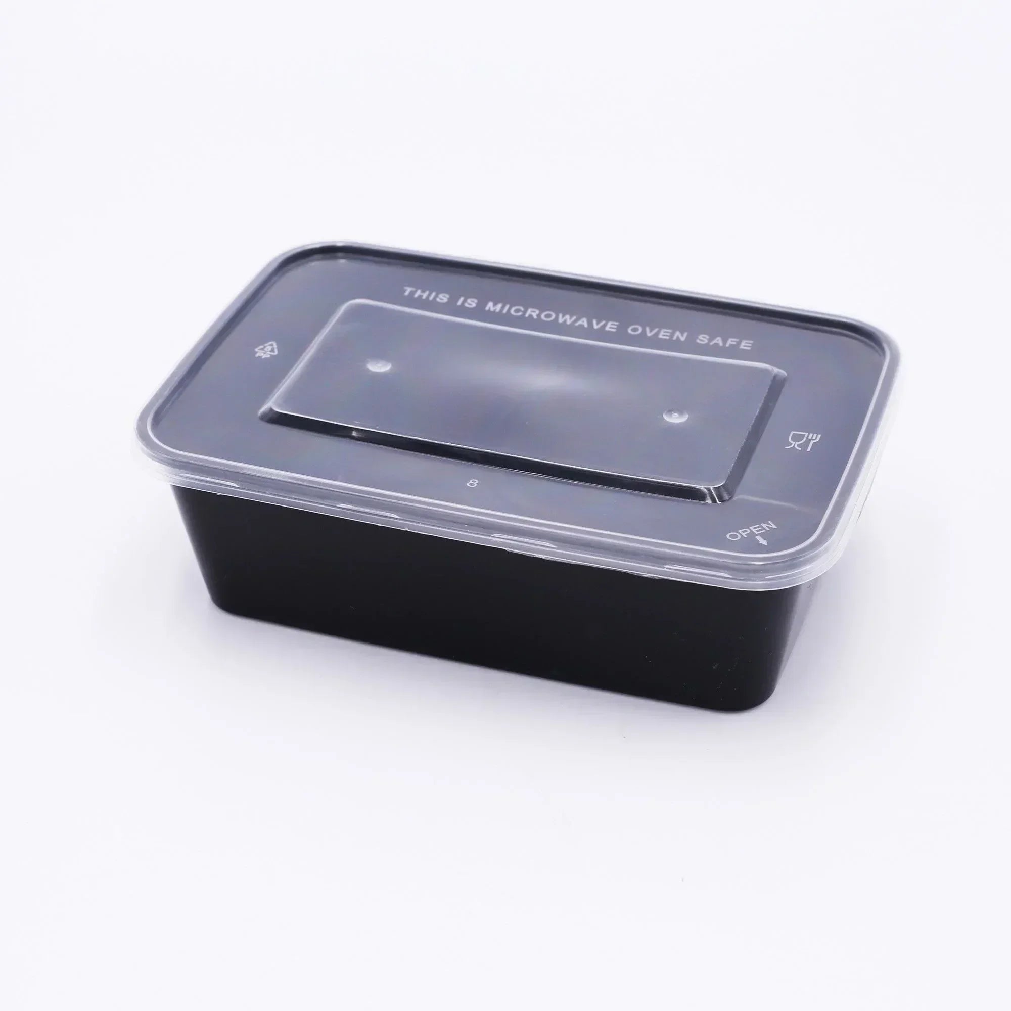 1000ml Thick Disposable Takeaway Lunch Box Tableware Can Be Microwave Heated Rectangular Black Plastic Bowl Food Packaging Box
