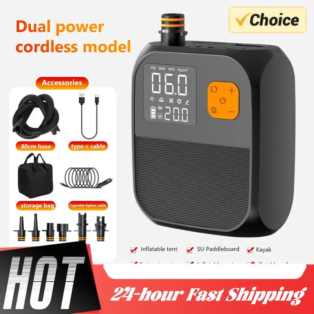 SUP Air Pump Rechargeable Paddle Board Pump 25PSI Portable Electric Pump for Inflatable Stand Up Paddle Board Kayaks Boats