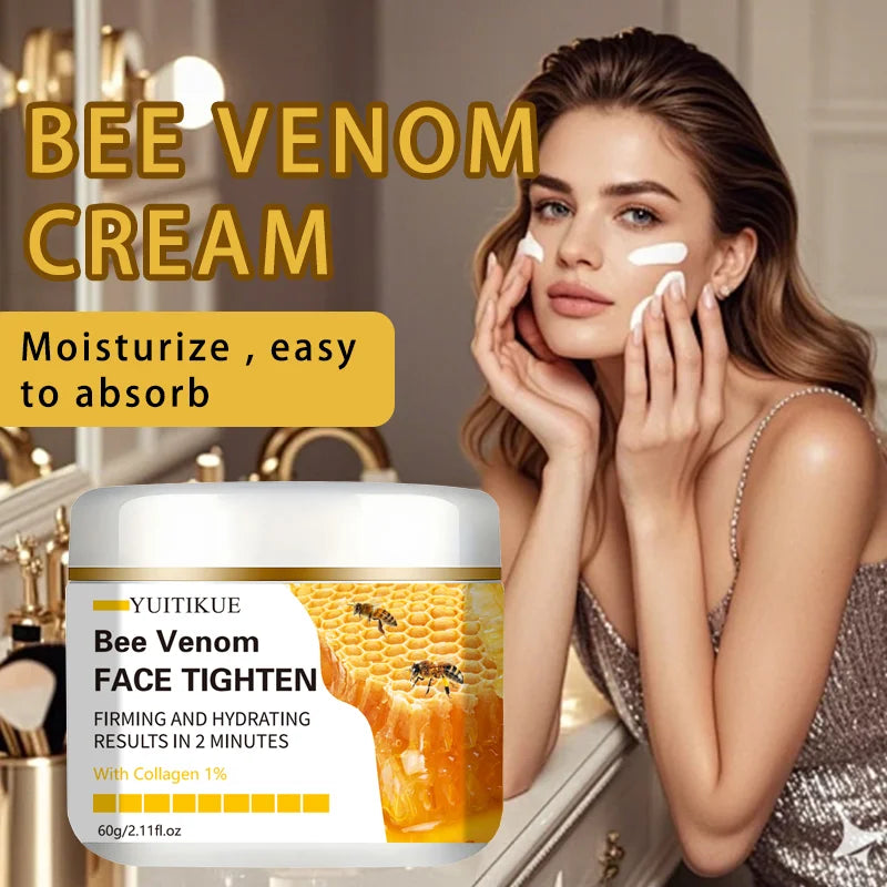 YUITIKUE Bee Venom Face Tighten Cream Collagen Anti Aging Moisturizing Firming Hydrating Skin Care
