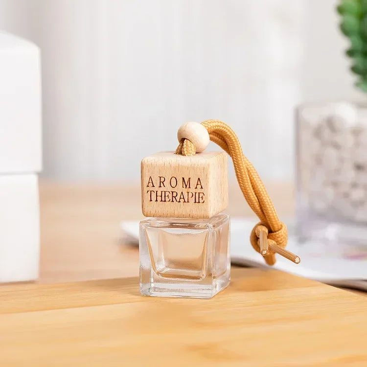 Pack Car Ornament Air Freshener Perfume Square Cap Empty Bottle Scent Essential Oil Diffuser Pendant