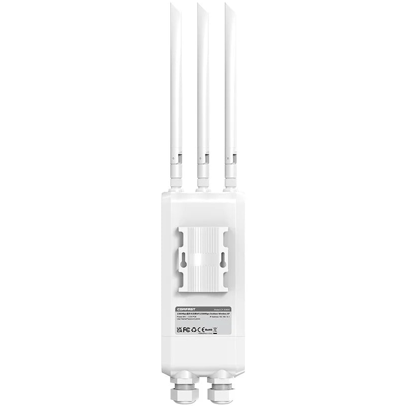 COMFAST 1300Mbps Outdoor AP 2.4G/5.8G 3 Antennas Acess Point Wireless Long Rang WiFi Extender 3 Gigabit Ports Wireless Router