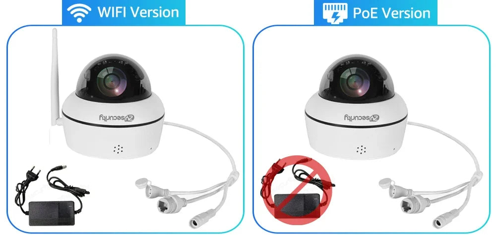 4K 8MP PoE Dome Security Camera Outdoor Human/Vehicle Detect Auto Tracking PTZ Indoor 2-way Audio Wireless IP Cameras Camhipro