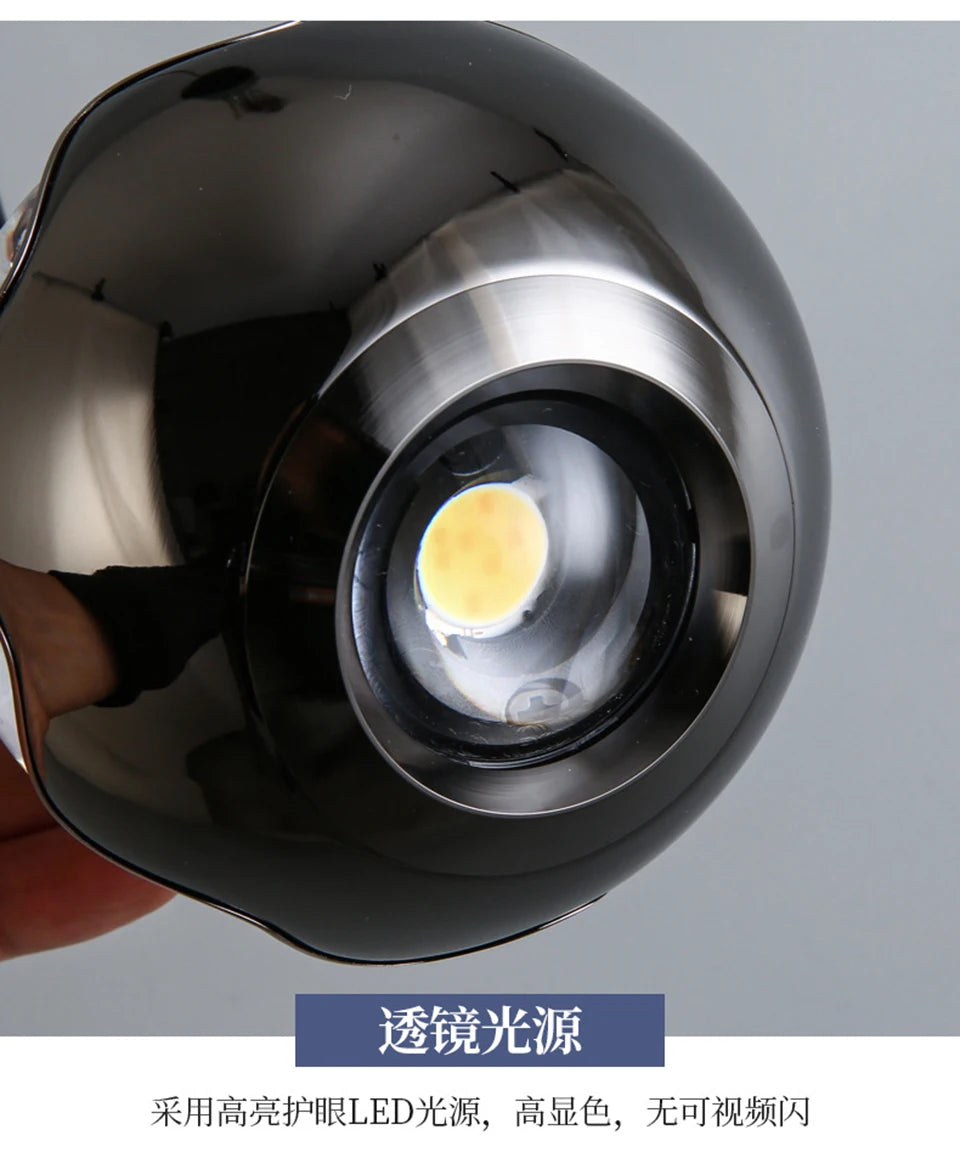Italian Light Luxury Bedside Pendant Light Artistic Snow Mountain Hand Sweeping Induction Adjustable Entrance Hanging Line Light