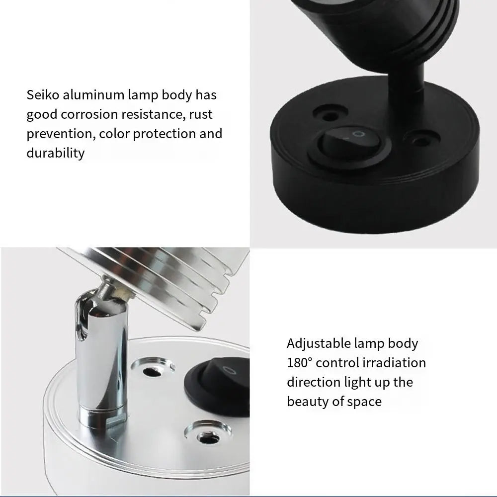 Durable Wall Mounted Reading Lamp Touch Switch Adjustable RV LED Light Swivel Head Caring Eyes Wall Lighting Boat