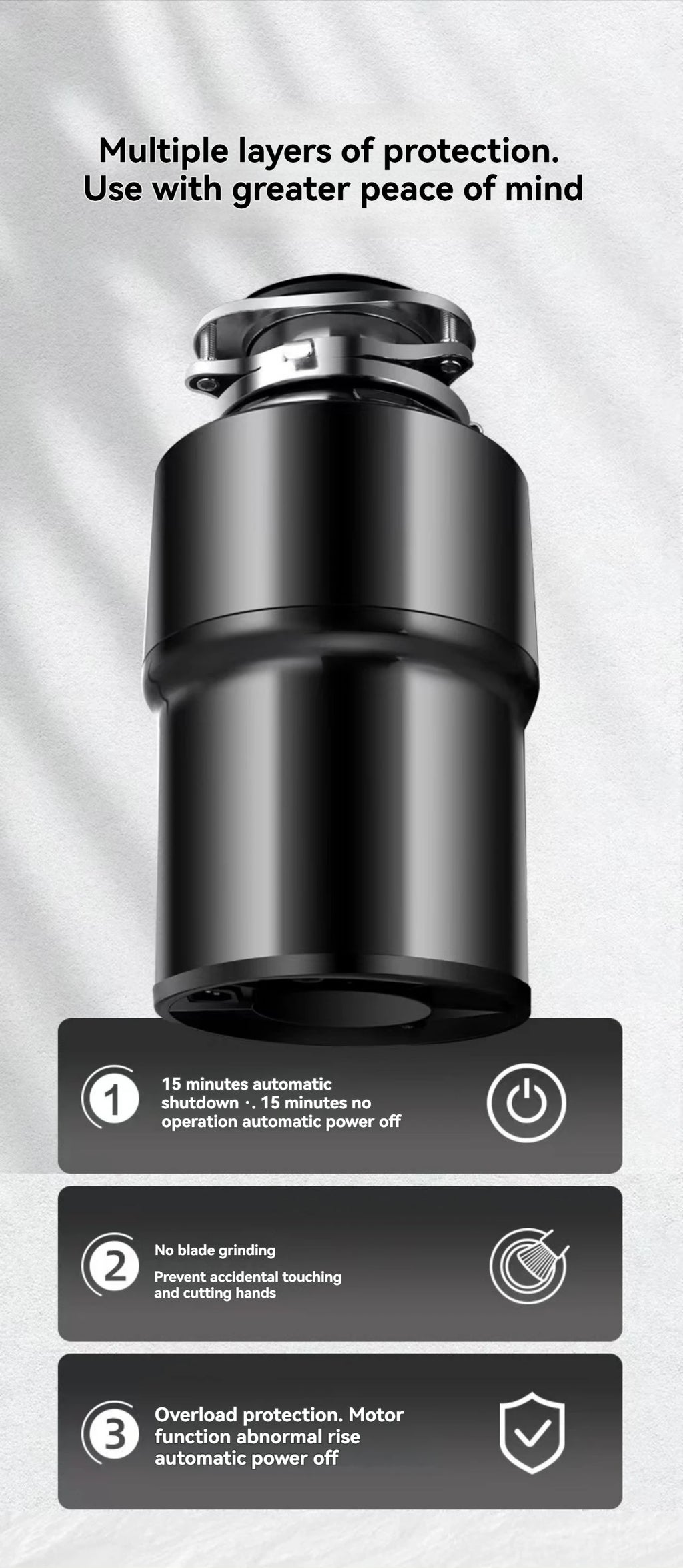 Kitchen Waste Disposer, Household Food Grinder, High-power Kitchen Waste Disposer