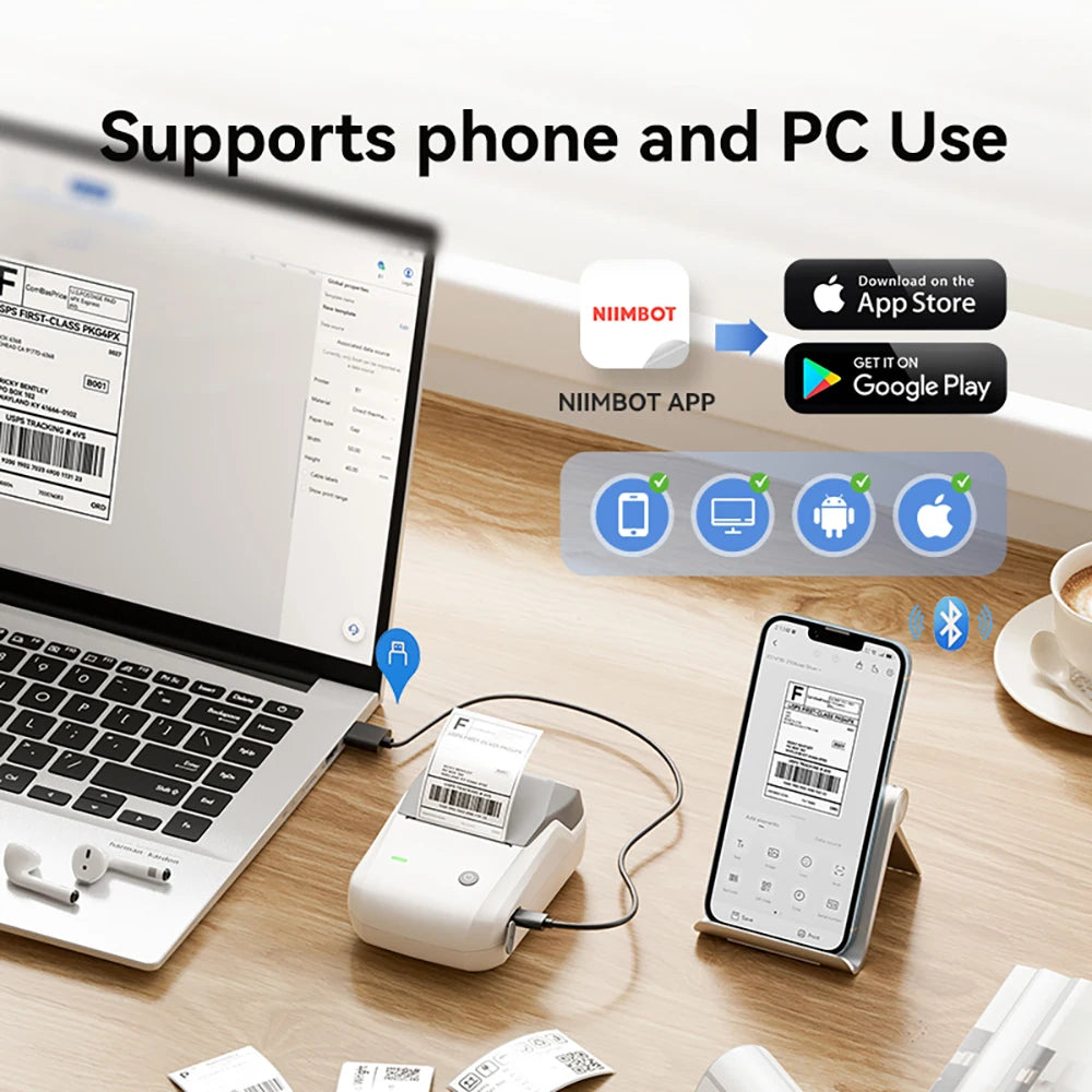 Niimbot B1/B1 PRO Thermal Label Printer Bluetooth Pocket Label Maker Barcode QR Code Self-adhesive Sticker Labeling Machine