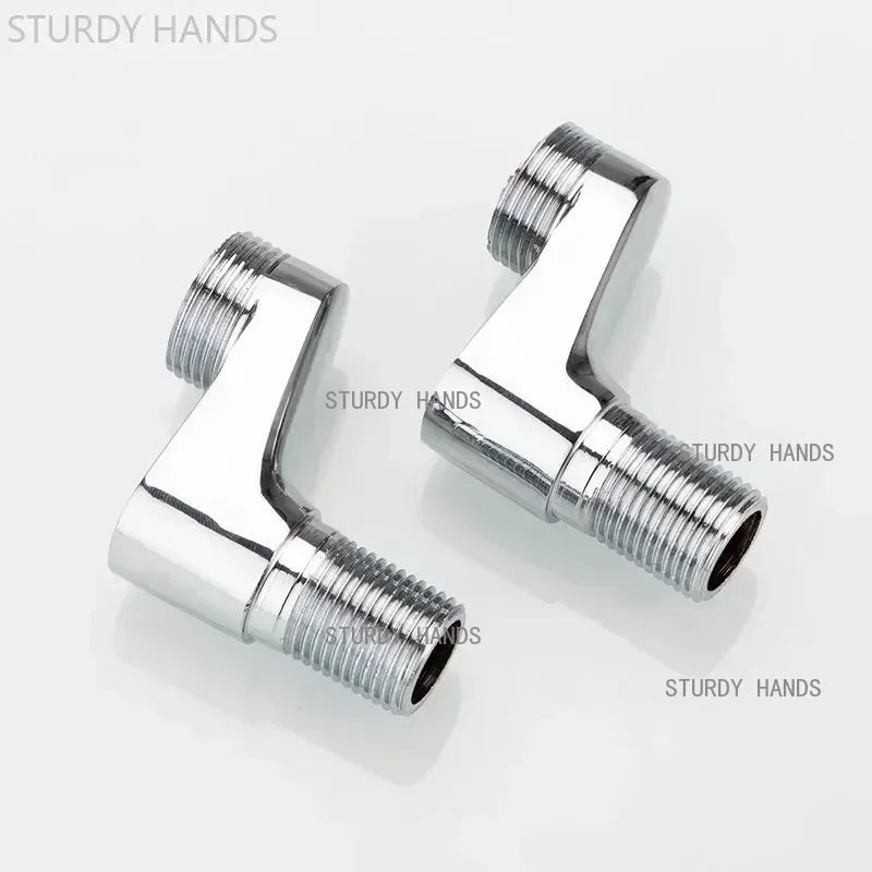 2Pcs Shower Faucet Curved Foot Adjustable Adapter Solid Brass Wall Mounted Replacement Angle Valve Kitchen Bathroom Accessories