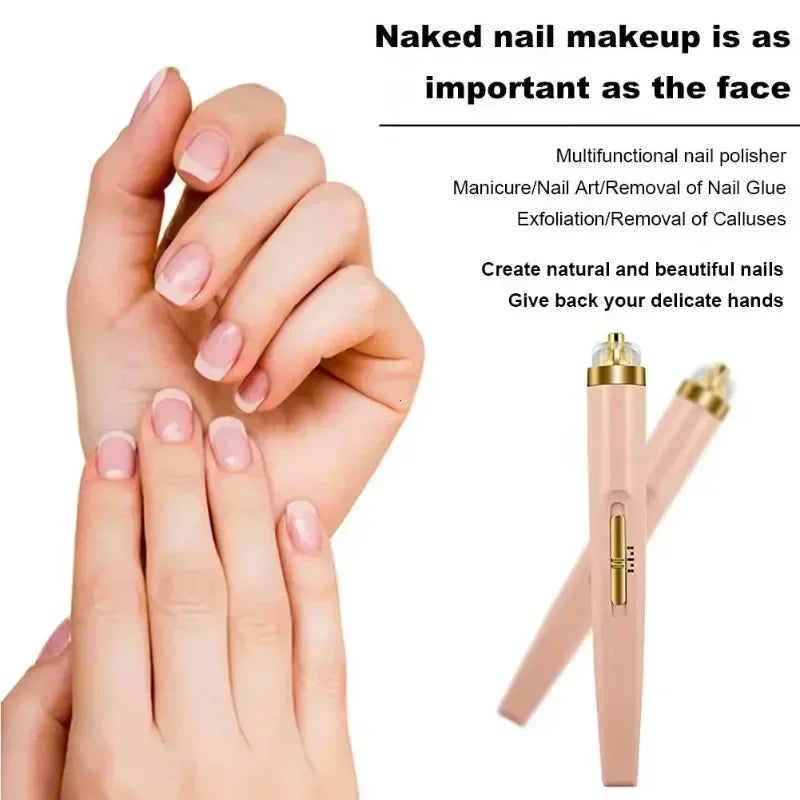 Nail Polishing Machine Electric Nail Grinder With Light Portable Mini Electric Manicure Art Pen Tools With Bag For Gel Removing