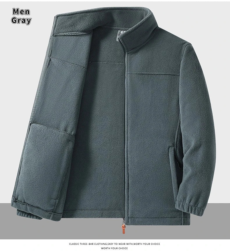 Winter Fleece Jacket Men Warm Full Zipper Jackets Couple Fleece Hiking Coat Outdoor Tactical Windproof Mens Jacket Plus Size 9XL