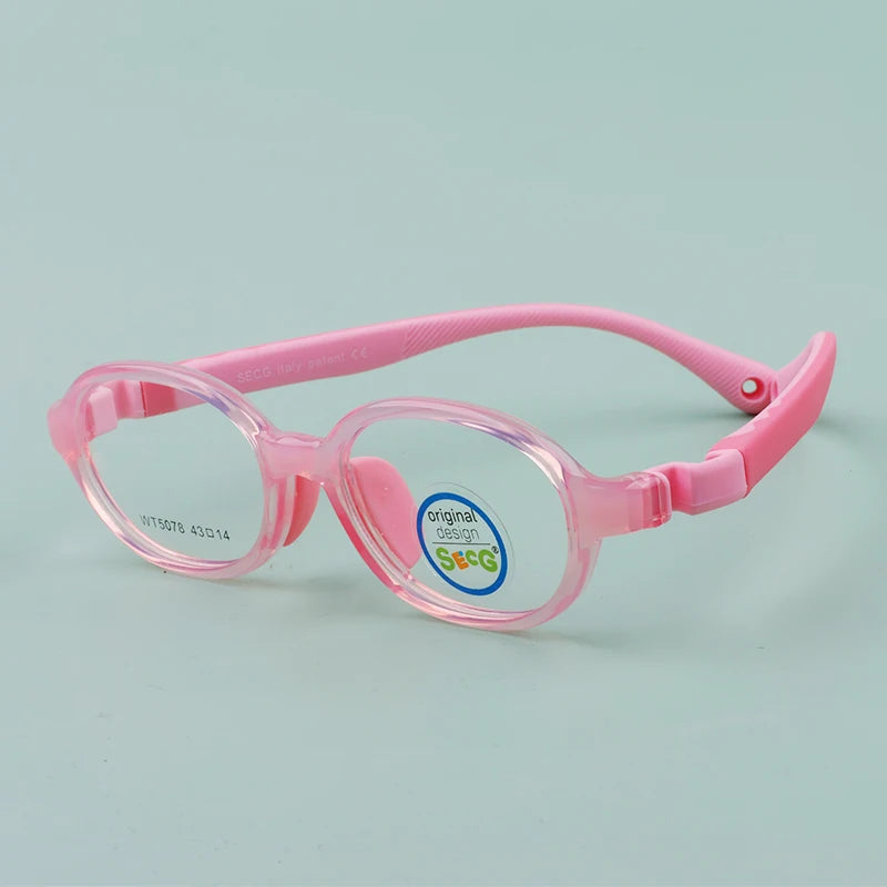 Secg Brand Children's Glasses Silicone Frames For Boys And Girls Students Super Light Comfortable Myopia Frames With Gasses