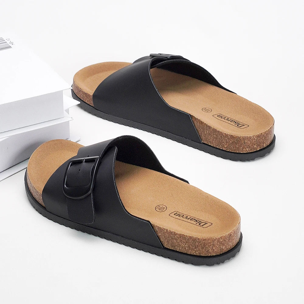 Cross-Strap Single-Strap Slippers for Women, Adjustable Buckle Sandals, Comfortable Flat Shoes for Outdoor Daily Use